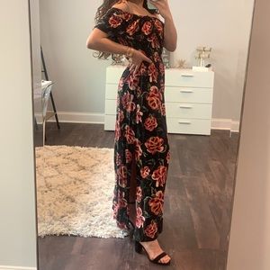 Floral Off-the-Shoulder Maxi Dress